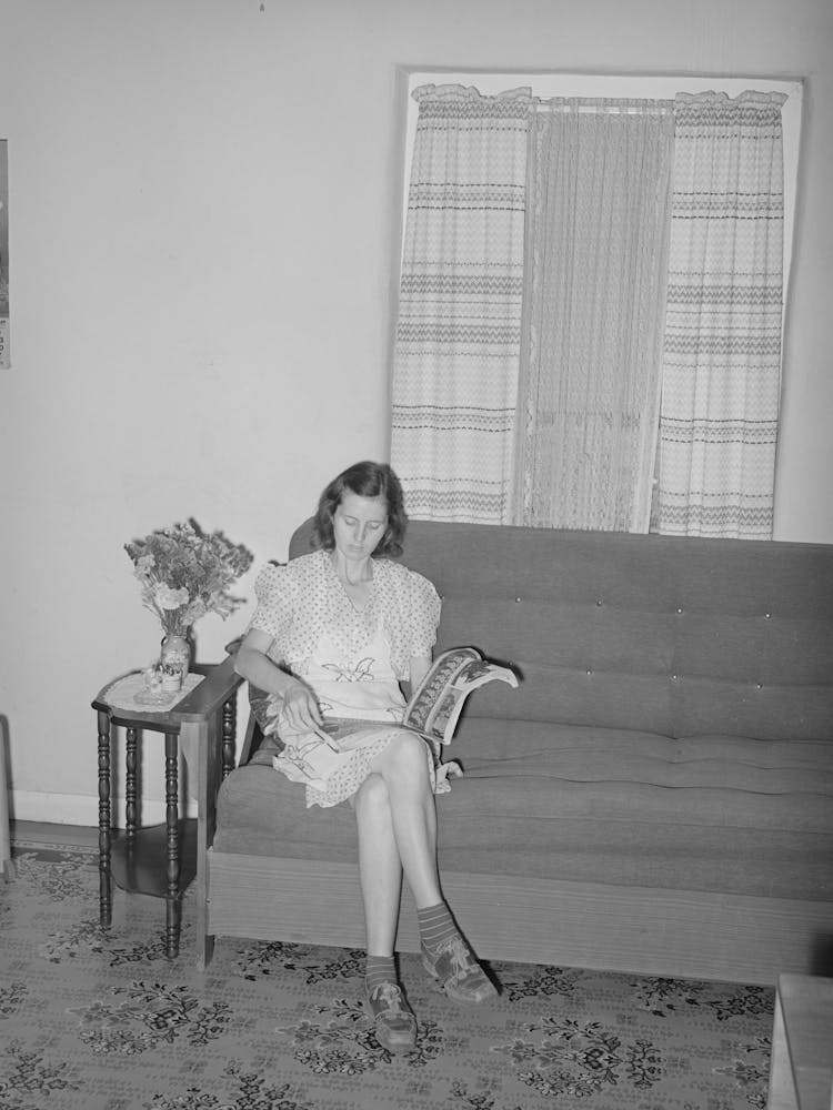 Wife Of Member Of The Casa Grande Valley Farms, Pinal County, Arizona, In Her Living Room By Russell Lee