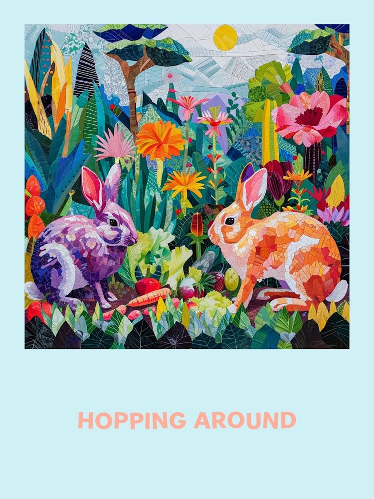 Hopping Around Bunnies In Vegetables Poster 2