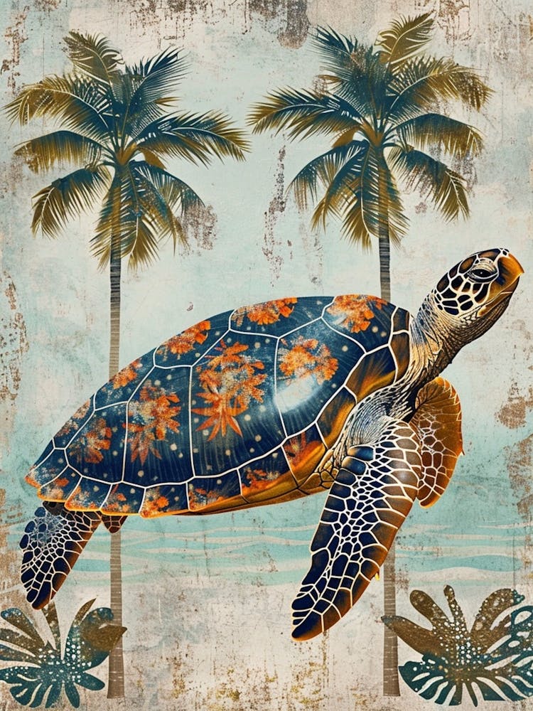 Palm Tree Sea Turtle Wallpaper Inspired 1