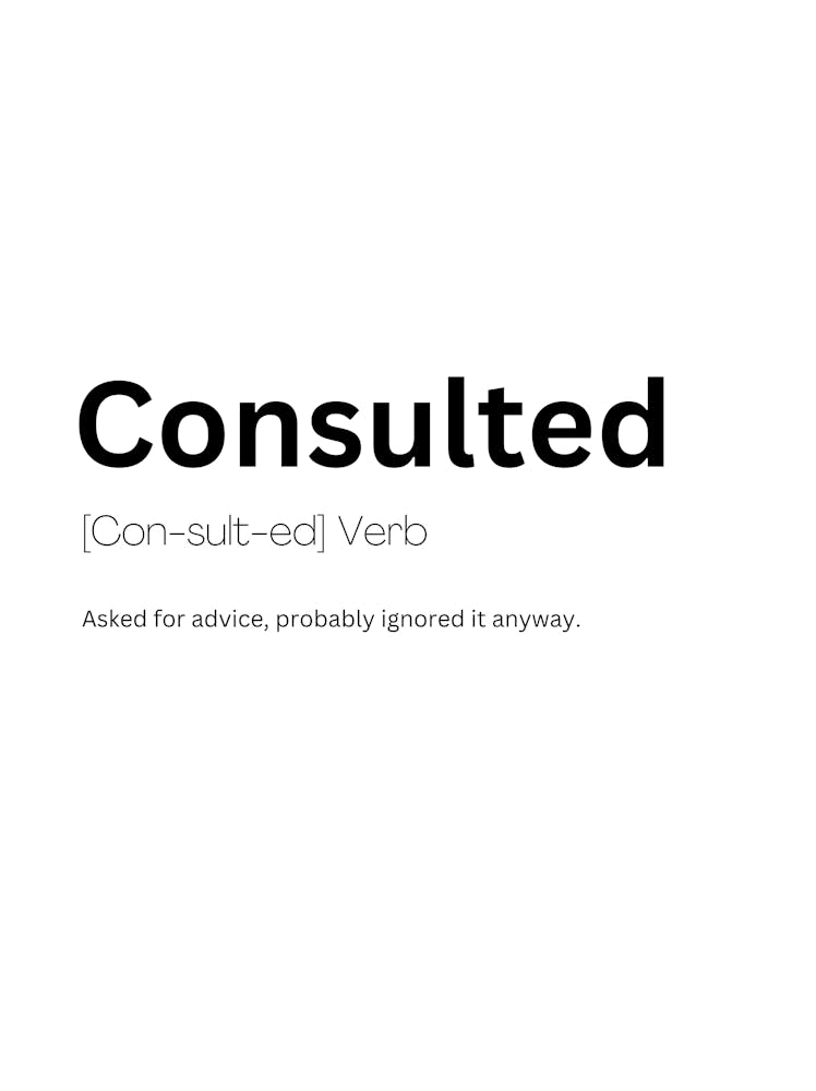 Consulted Definition Meaning