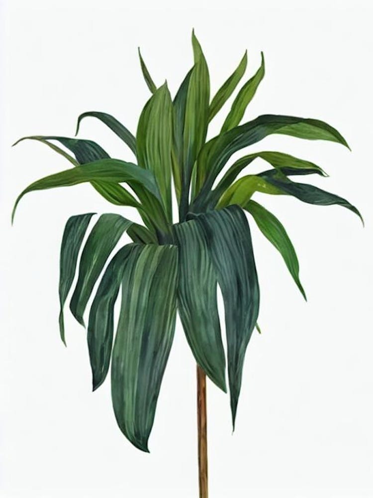 Cast Iron Plant (Aspidistra Elatior) Watercolor