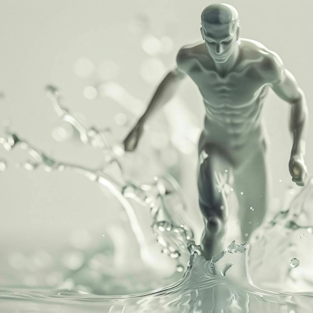 Man Splashing Water