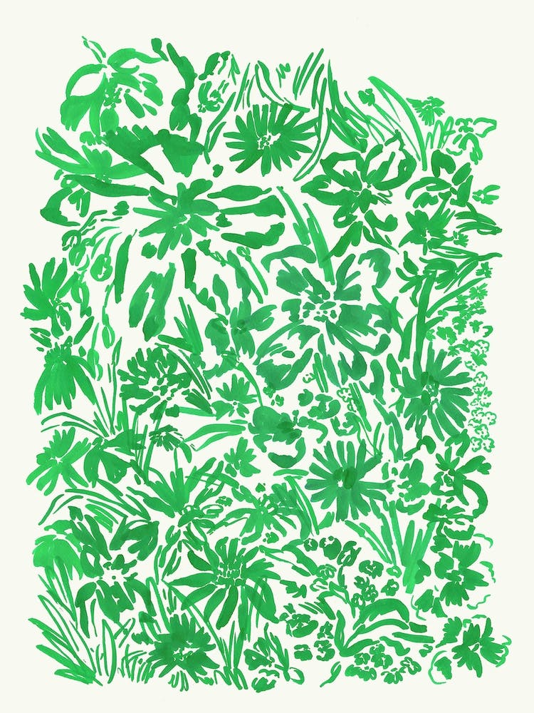 Green Full Flowers