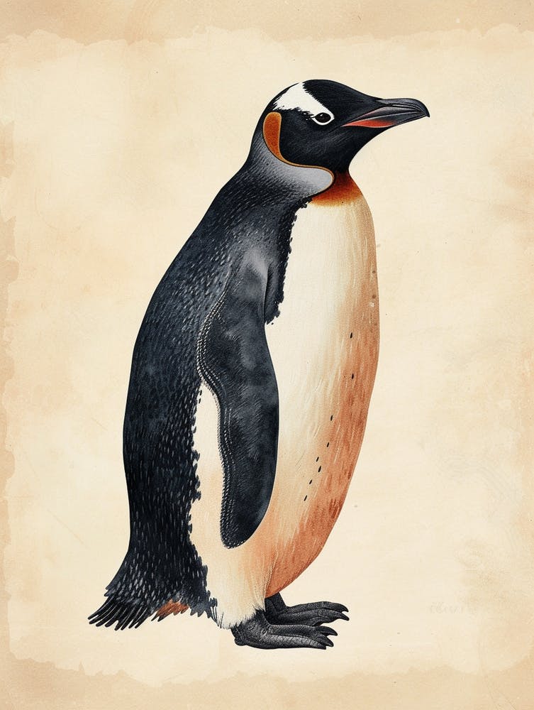 Adlie Penguin Cooper Bay Vintage Botanical Painting 1