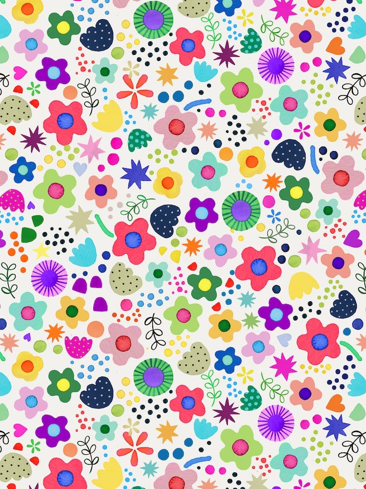 Nature Ludique Psychédélique Fleurs Colorées