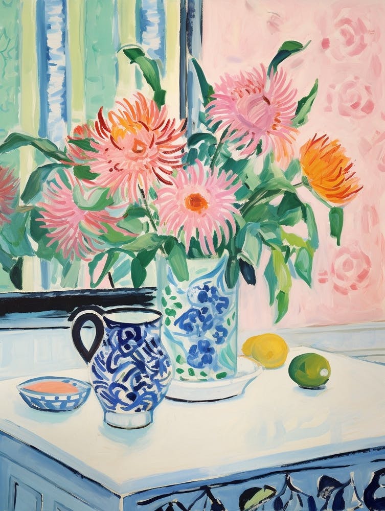 A Vase With Peacock Flower, Flower Bouquet 3