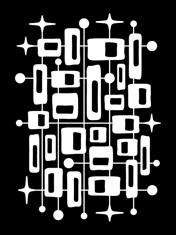 Mid Century Modern Atomic Abstract Composition