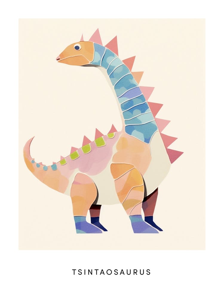 Nursery Dinosaur Art Tsintaosaurus 1 Poster