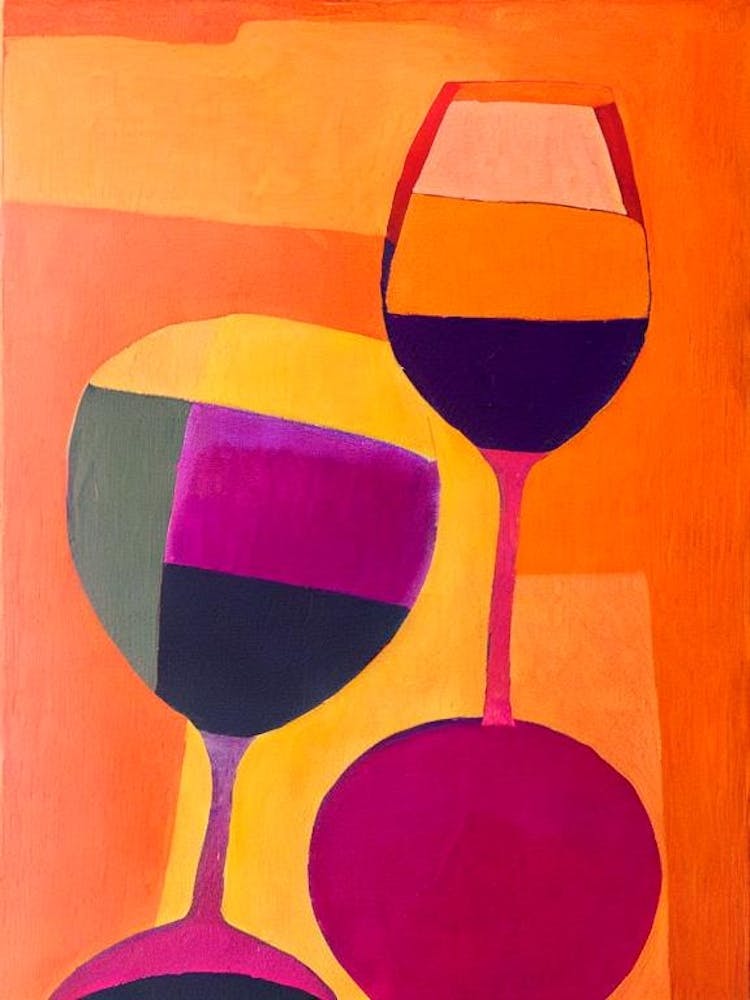 Pinot Noir Paul Klee Inspired Abstract 2 Cocktail Poster