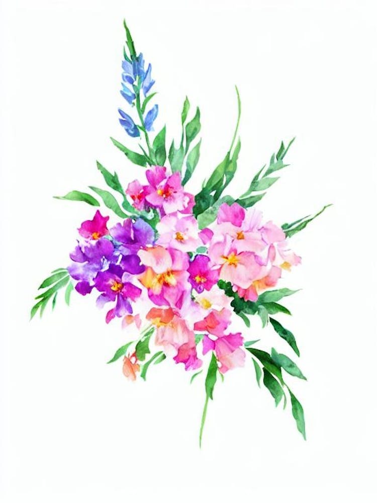 Snapdragons Watercolour Flower