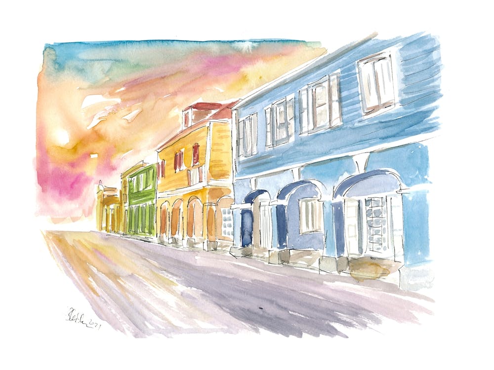 Christiansted Us Virgin Islands Street Scene