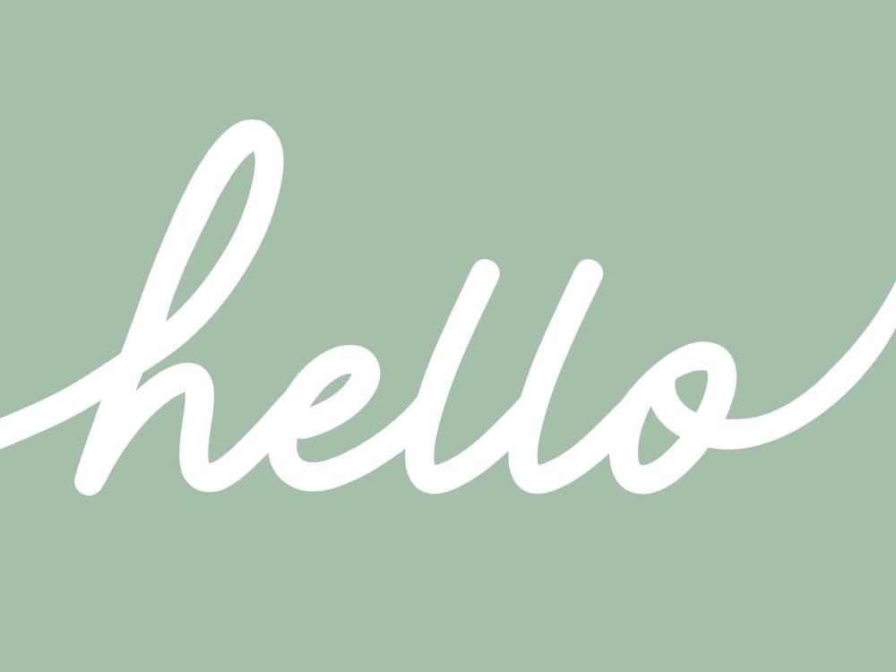Hello Word Art on Sage Green