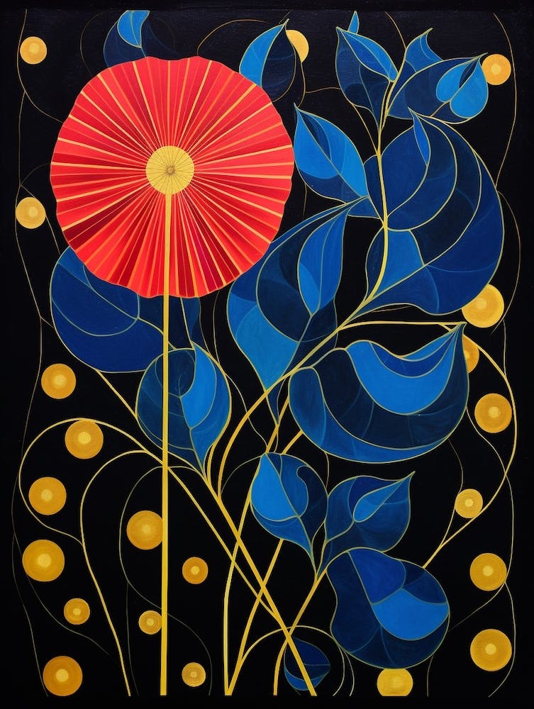 Morning Glory 1 Hilma Af Klint Inspired Flower Illustration