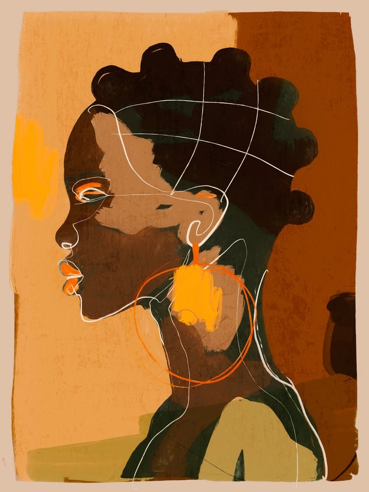 Abstract Art Girl Portrait