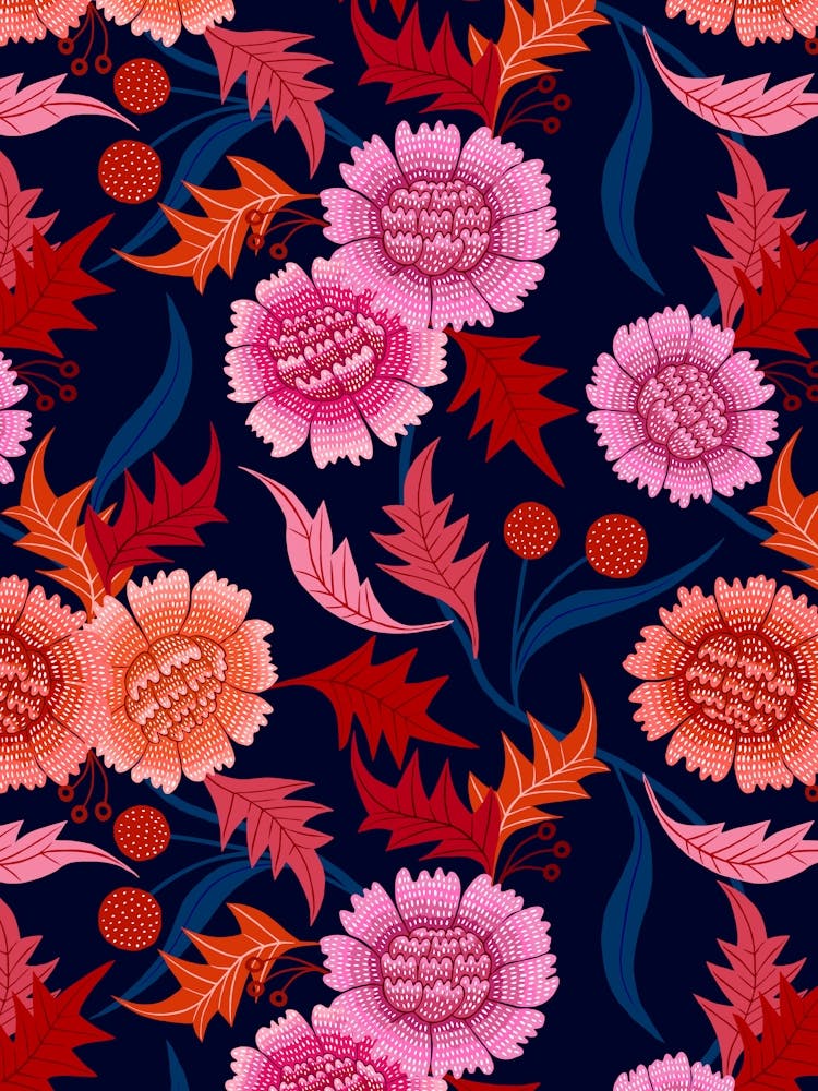 Dahlia Days - Navy