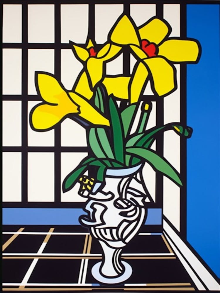 Daffodils Flower Still Life  4 Pop Art Style