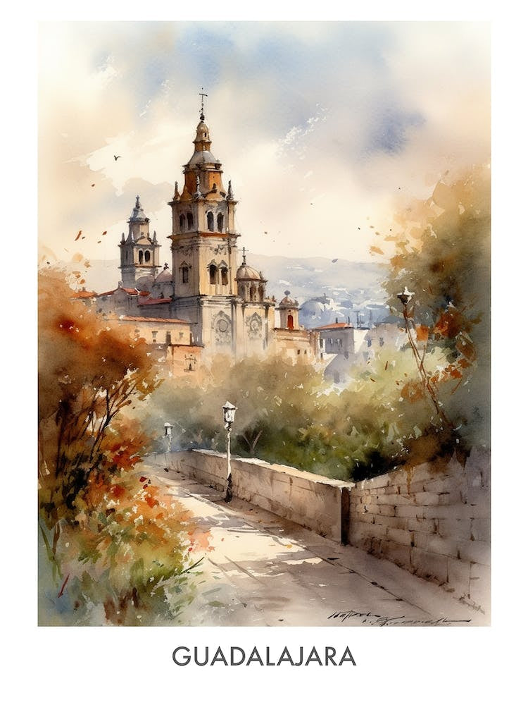 Guadalajara Watercolor 3travel Poster