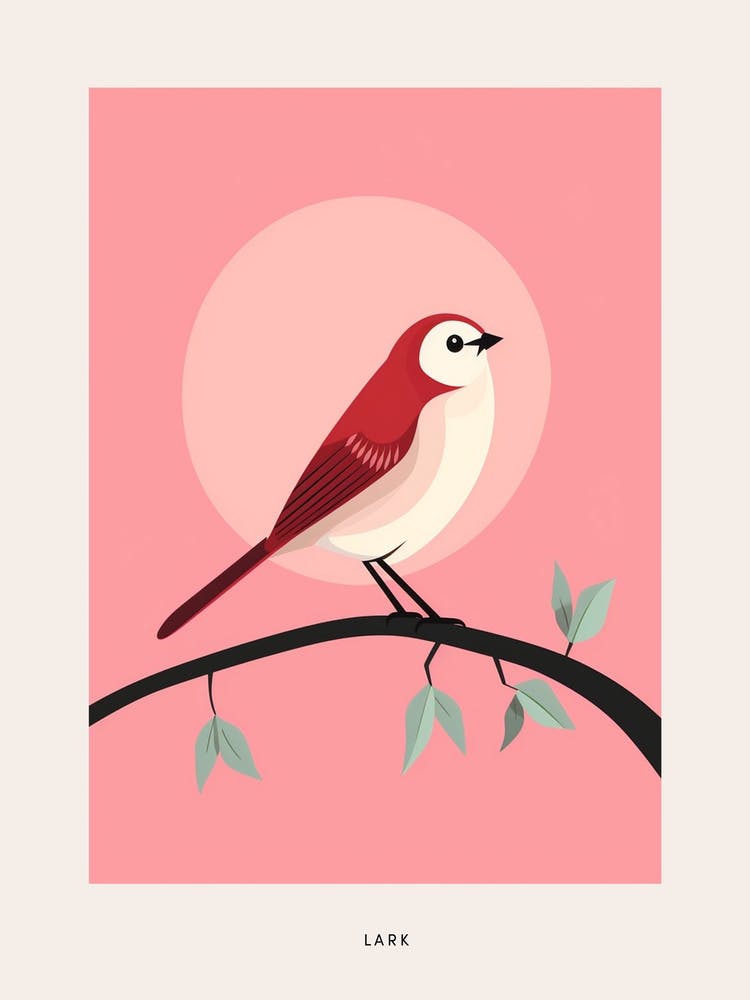 Minimalist Lark 2 Bird Poster