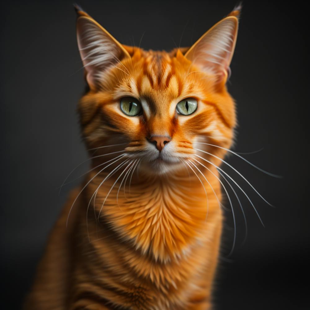 Orange Tabby Cat Print Dark
