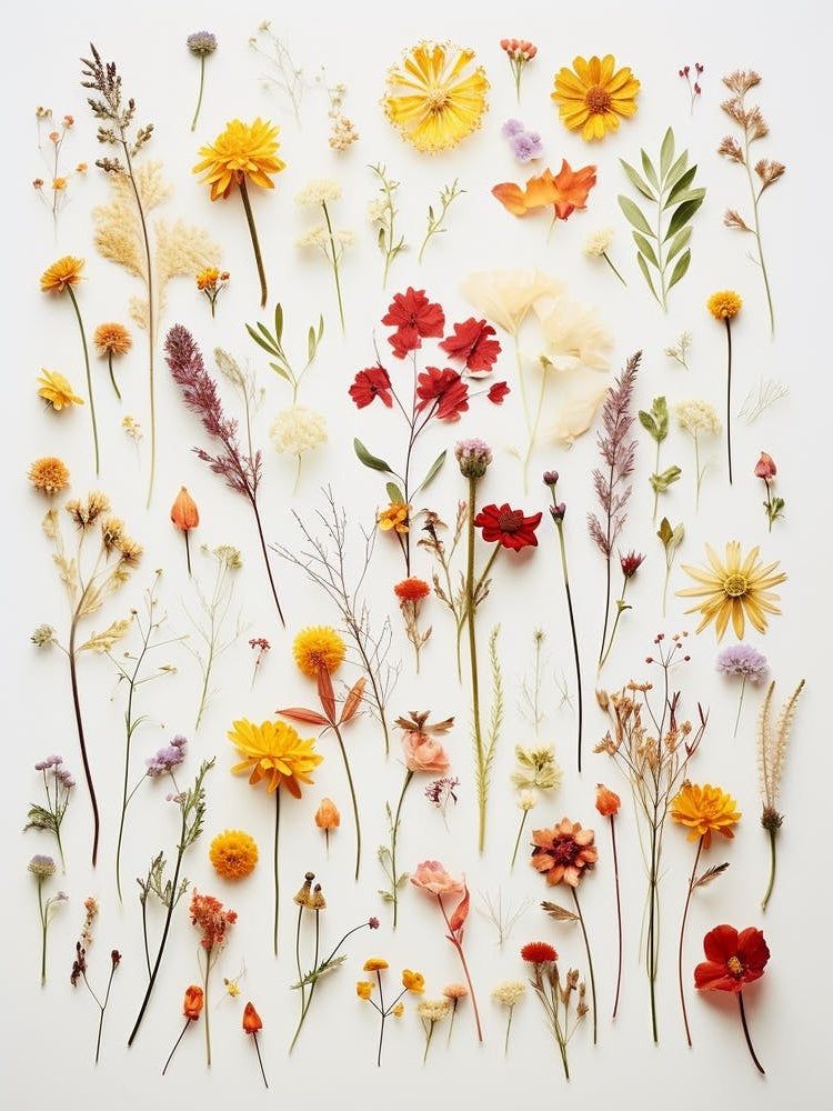 Pressed Flower Botanical Art Wildflowers 1