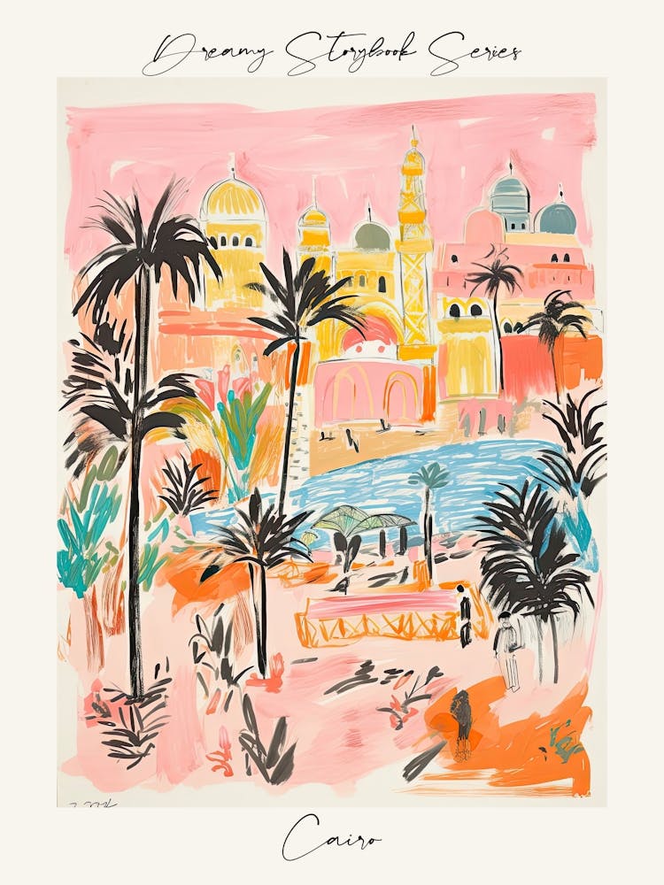 Poster Of Cairo, Dreamy Storybook Illustration 3