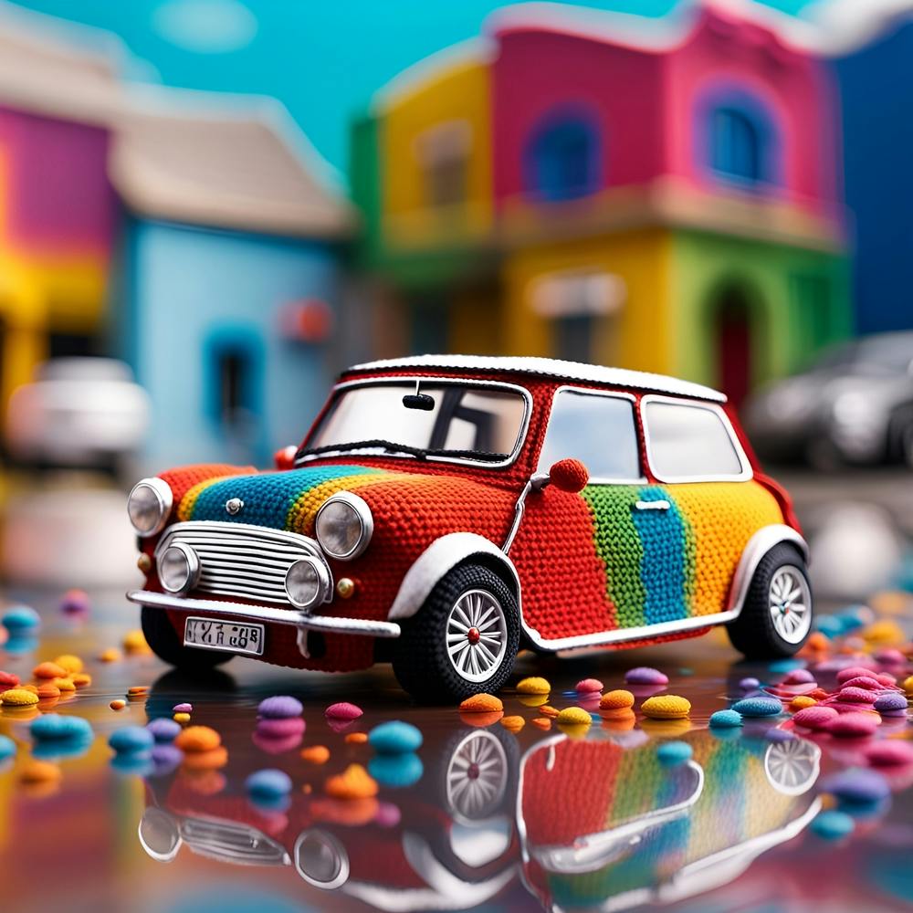 Rainbow Mini Cooper