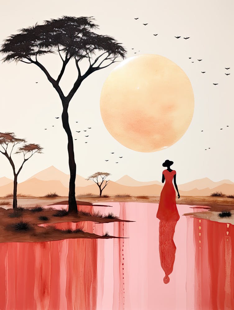 Kenyan Woman In Red Dress | Boho Style