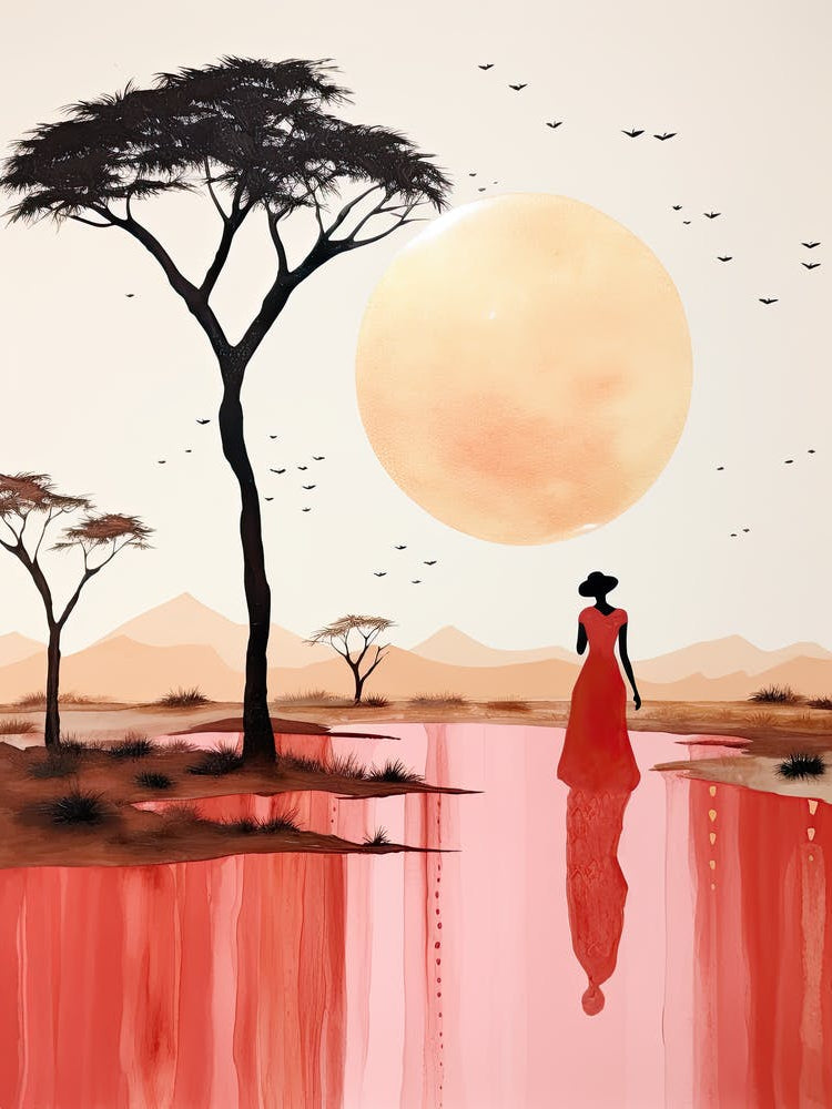 Kenyan Woman In Red Dress | Boho Style