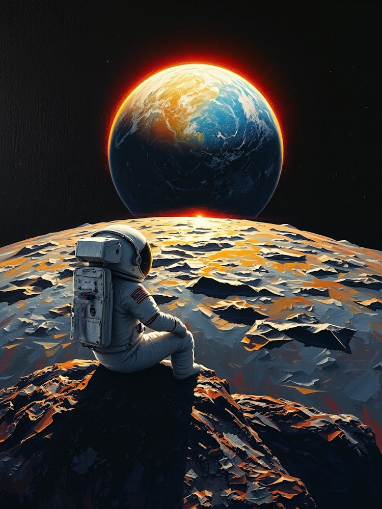 Astronaut Looking At The Earth