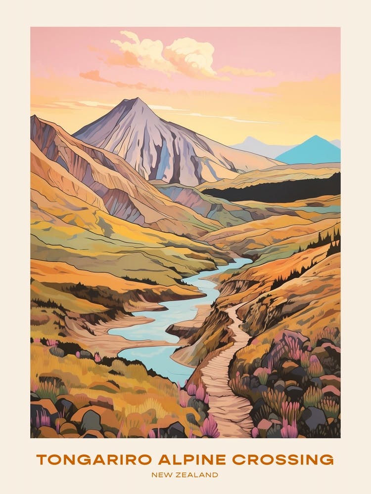 Tongariro Alpine Crossing New Zealand 1 Hike Poster