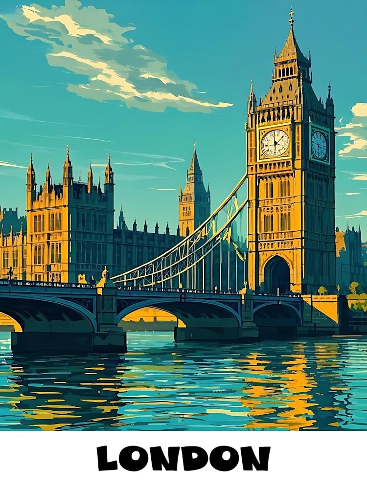 London Vintage Travel Poster 8