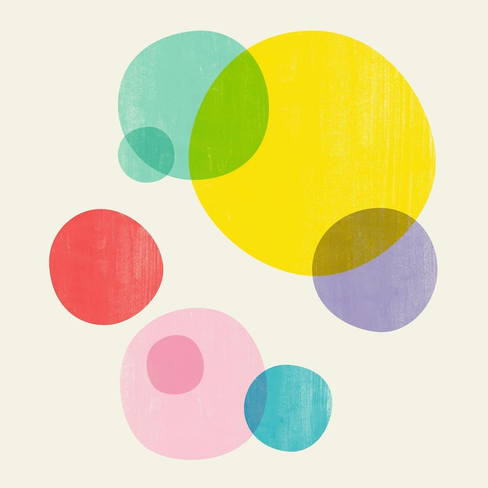 Regenbogenblasen III Quadrat