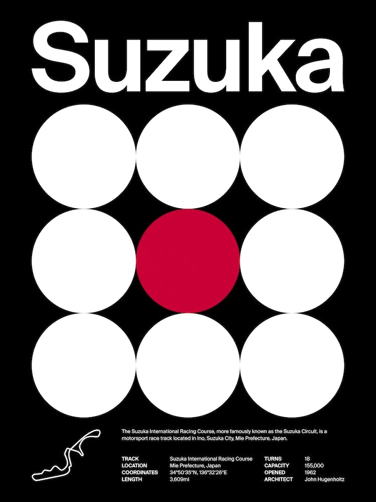 Mid Century Dark Suzuka F1