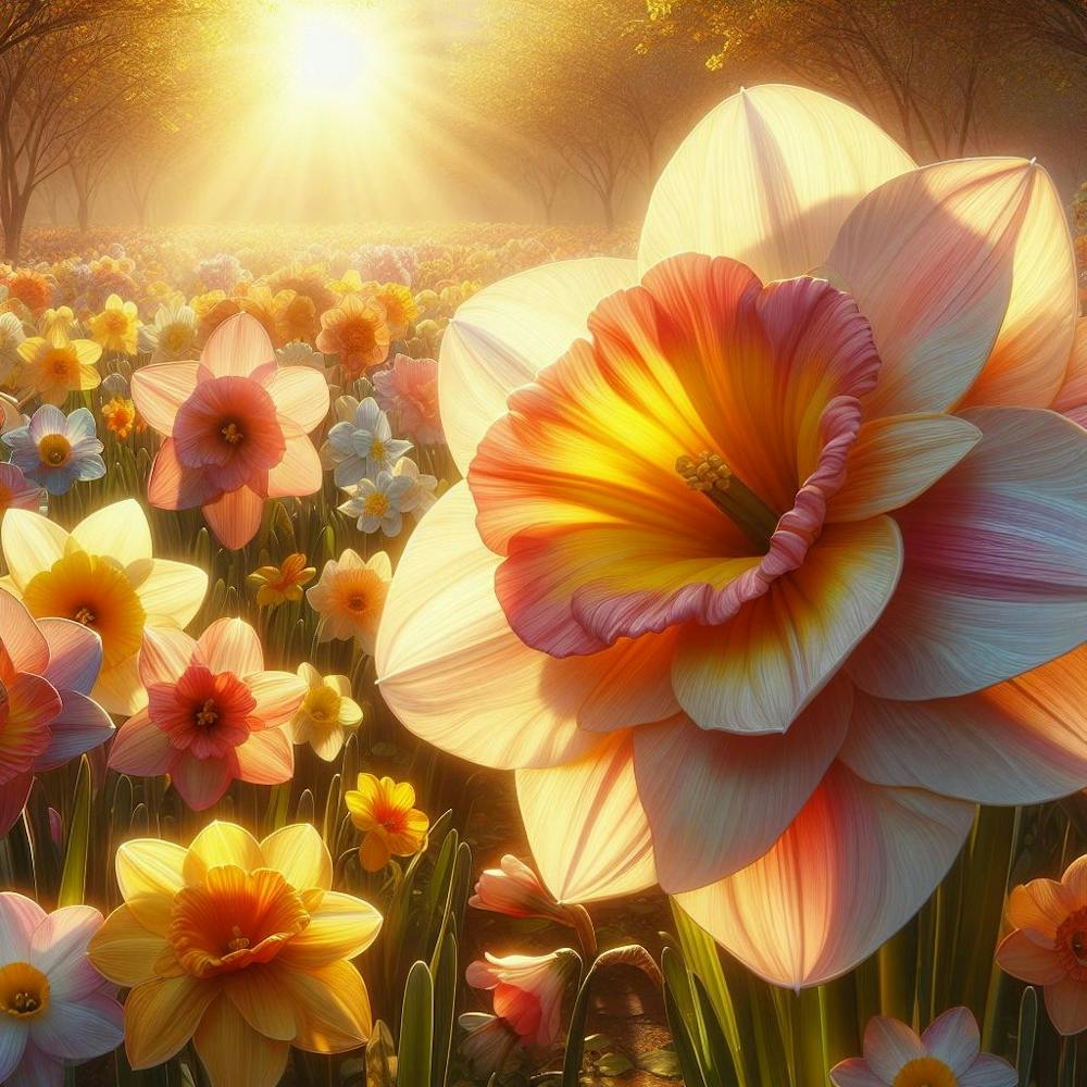 Daffodils Basking in the Sunlight