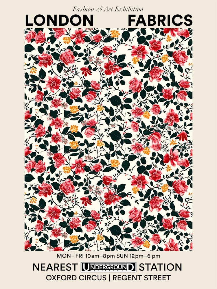 Poster Floral Oasis London Fabrics Floral Pattern 2