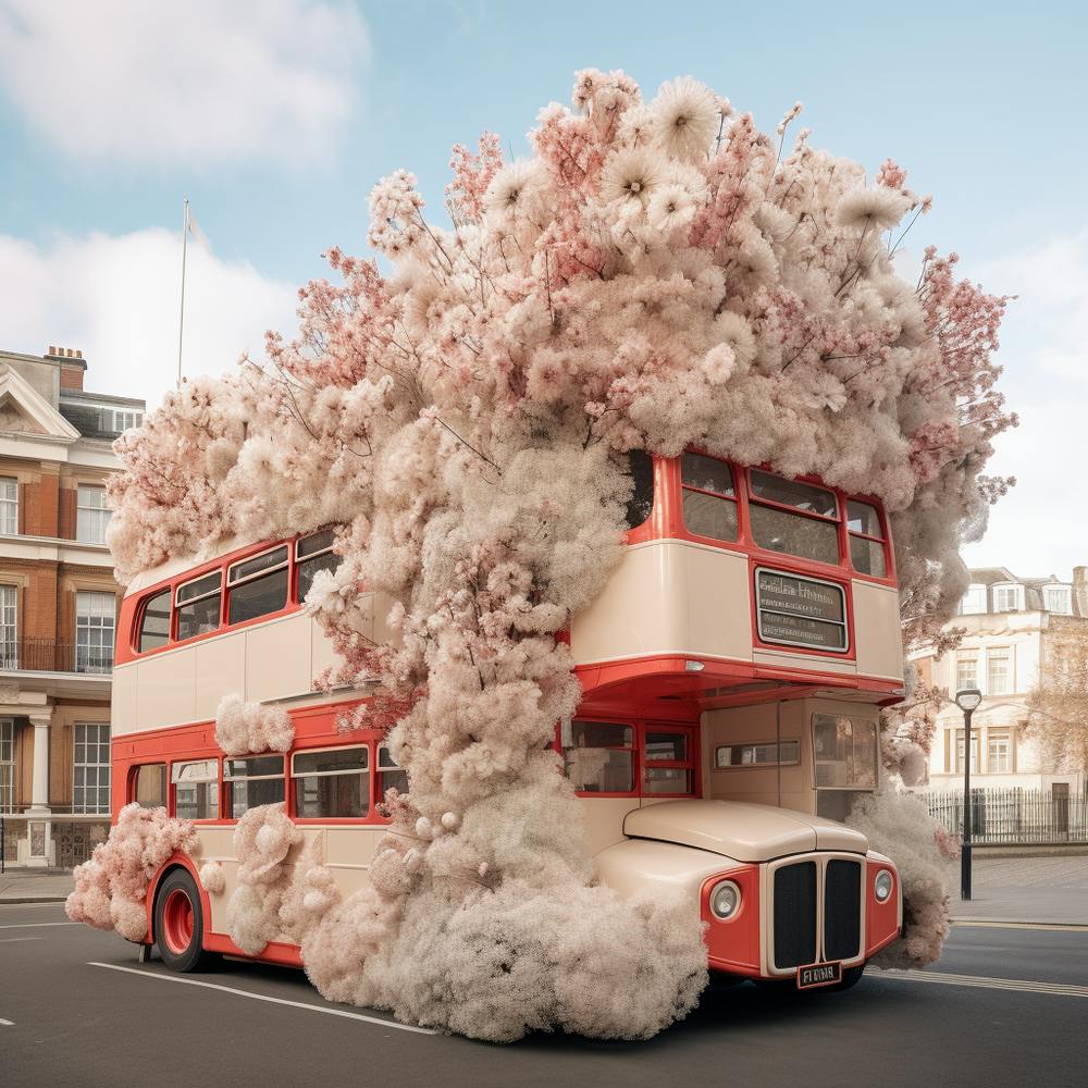 Bus Covered In Flowers