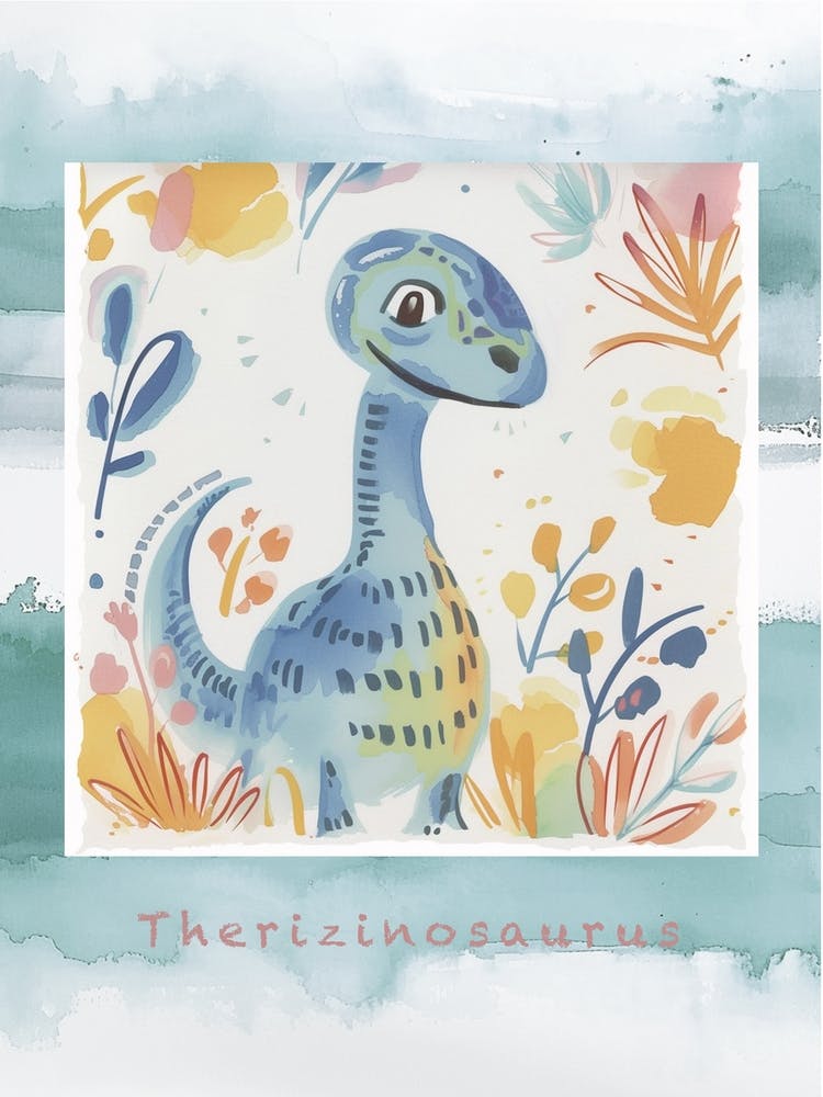 Niedlicher Gedämpfter Therizinosaurus Dinosaurier 2 Poster