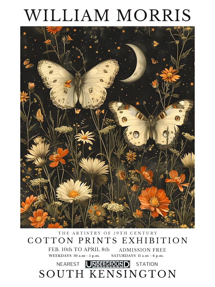 William Morris - Cotton Prints Exhibition Butterflies 1