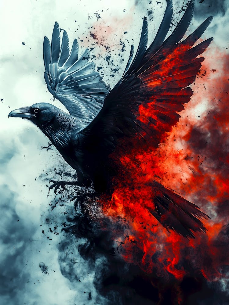 Raven bird animal art