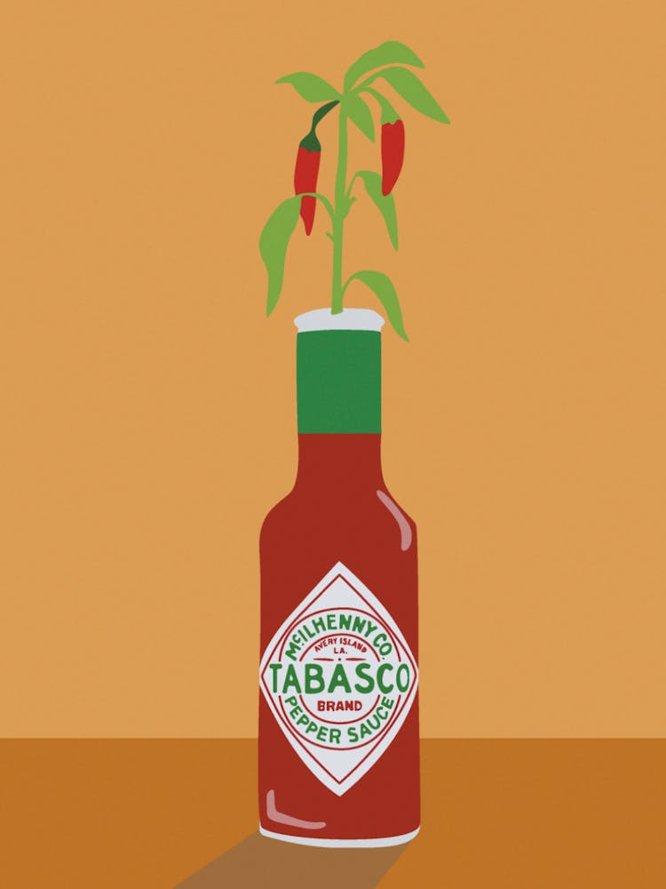 Bouteille de Sauce Piquante Plante Impression