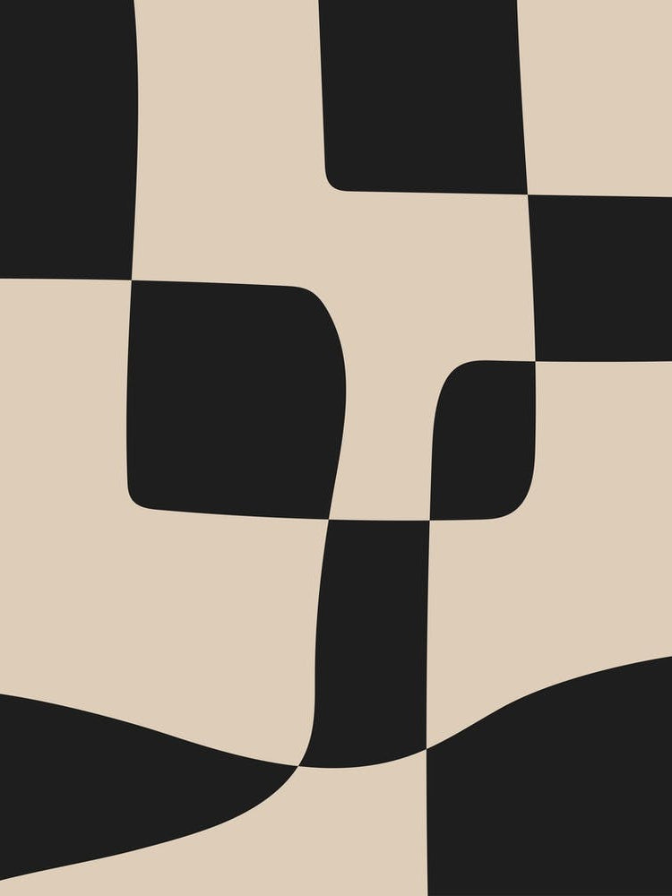 Beige And Black Abstract Shapes 1