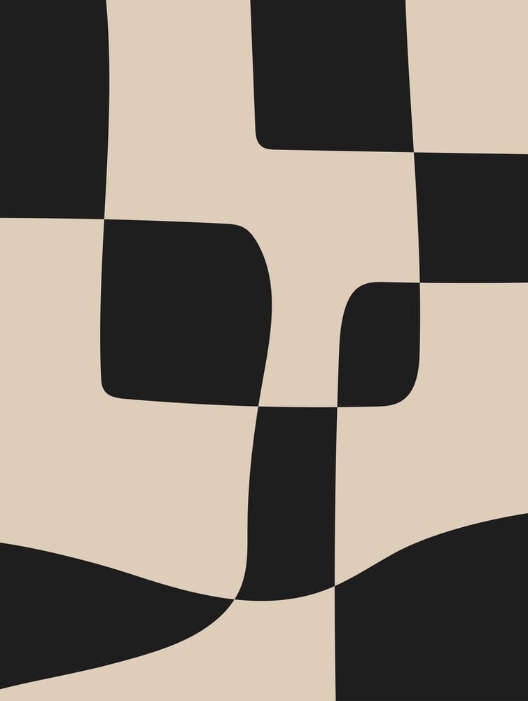 Beige Und Schwarze Abstrakte Formen 1