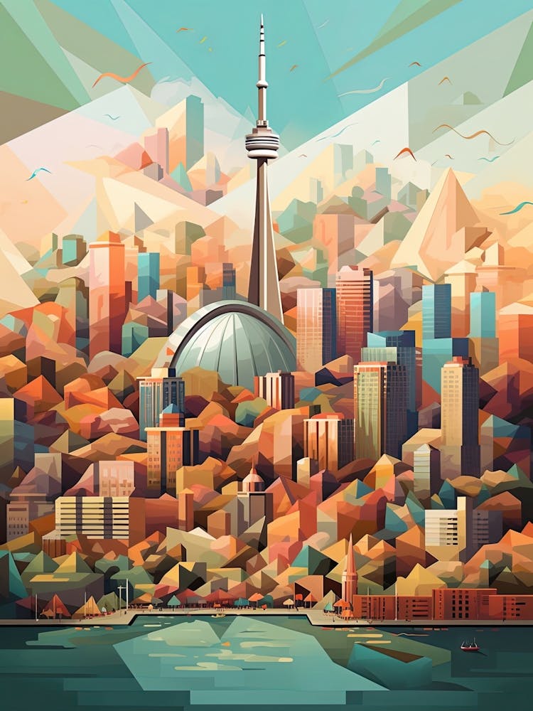 Toronto, Canada, Geometric Illustration 1