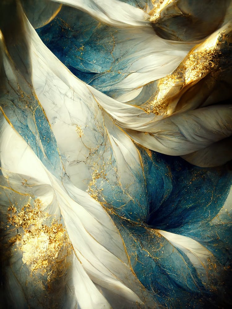 Abstract Gold And Blue Marble