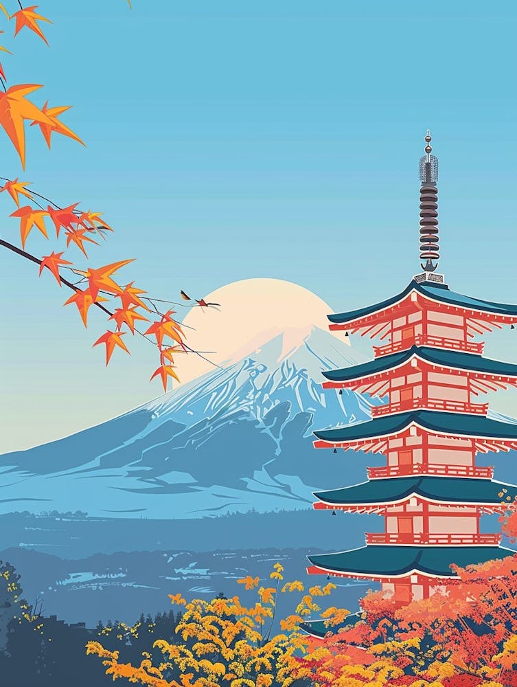 Aomori Japan 3 Colourful Illustration