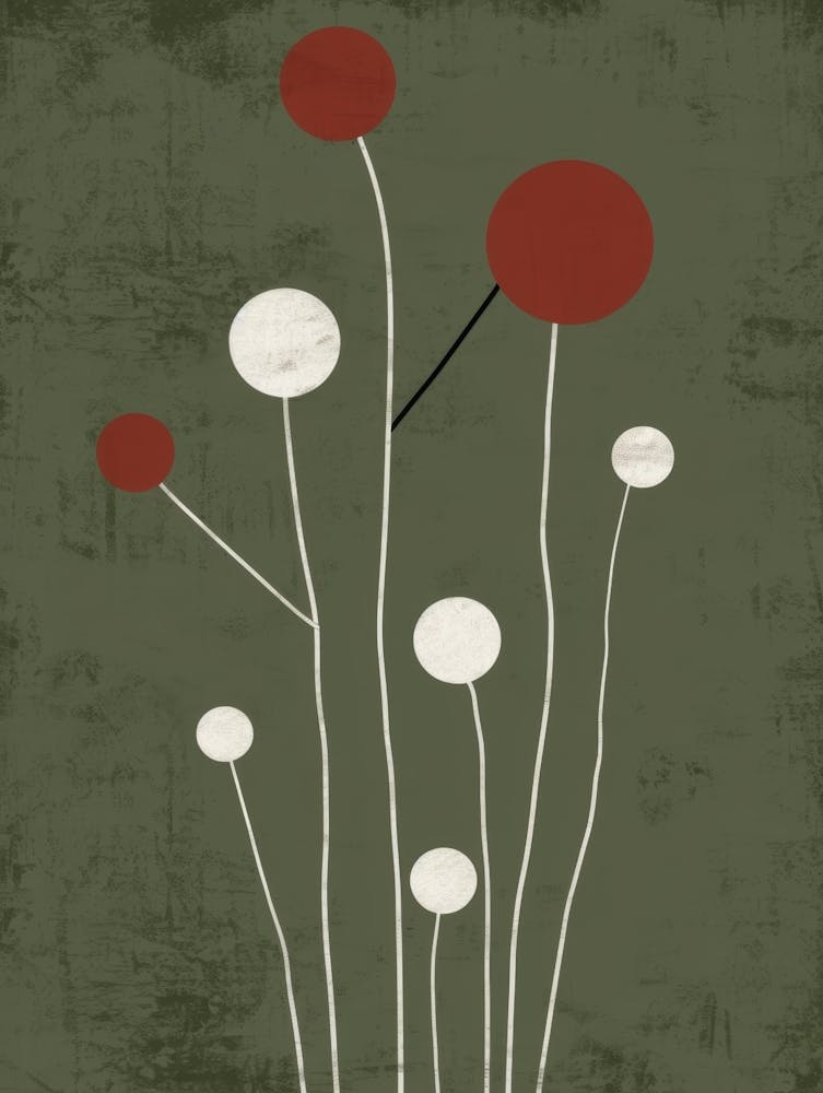 Flowers On A Green Background