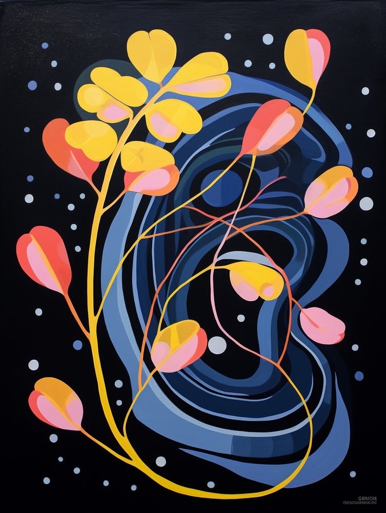 Freesia 1 Hilma Af Klint Inspired Flower Illustration