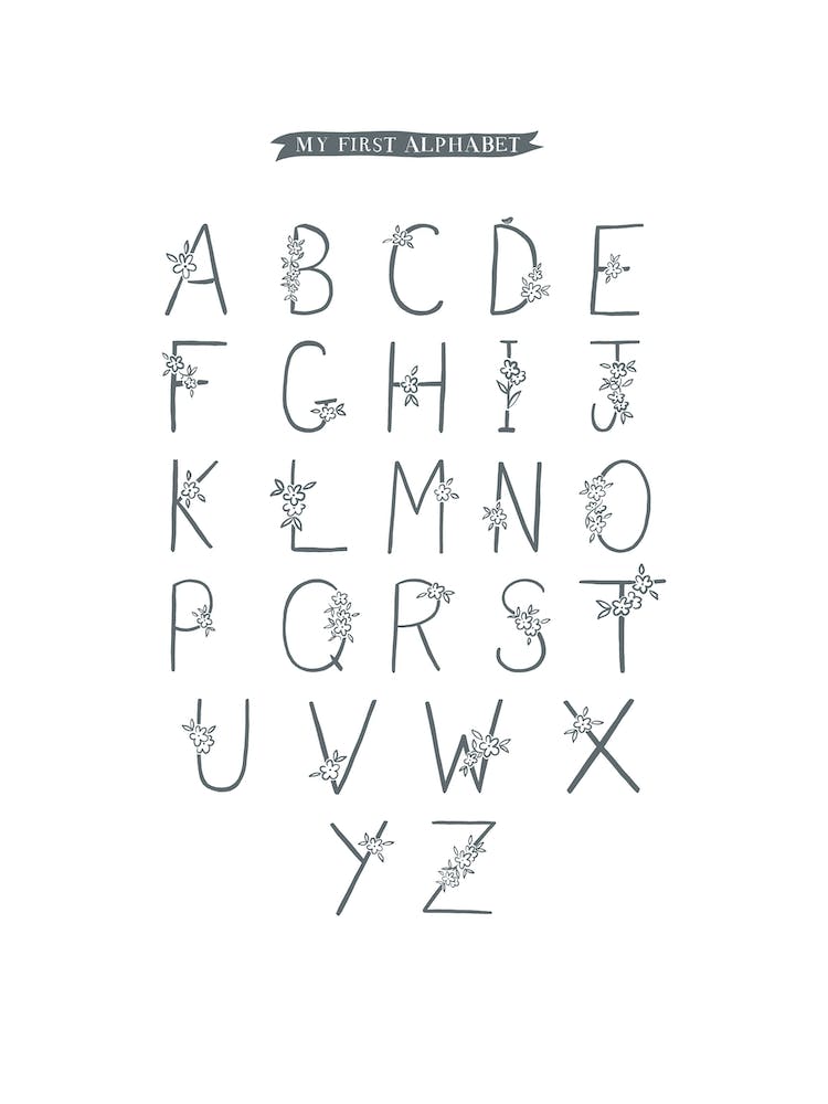My First Alphabet Floral Navy