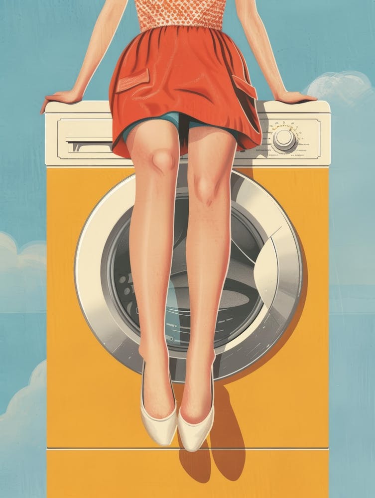 Girl on A Washing Machine