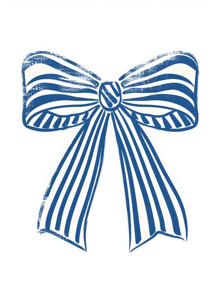 Blue And White Bow